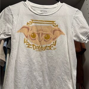 Funko White Tee with Gold Dobby Design